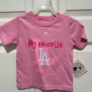 Majestic baby girl, Dodgers, pink T-shirt